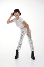 Дамски сребрист панталон Yoncy - Image 8