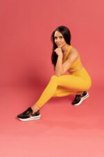 Дамски спортен комплект Yoncy жълт - Image 5
