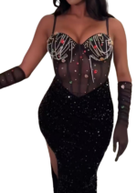 Елегантна дамска рокля Yoncy - Image 2