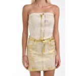 Стилен дамски комплек Yoncy златист - Image 7