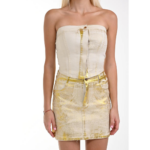 Стилен дамски комплек Yoncy златист - Image 2