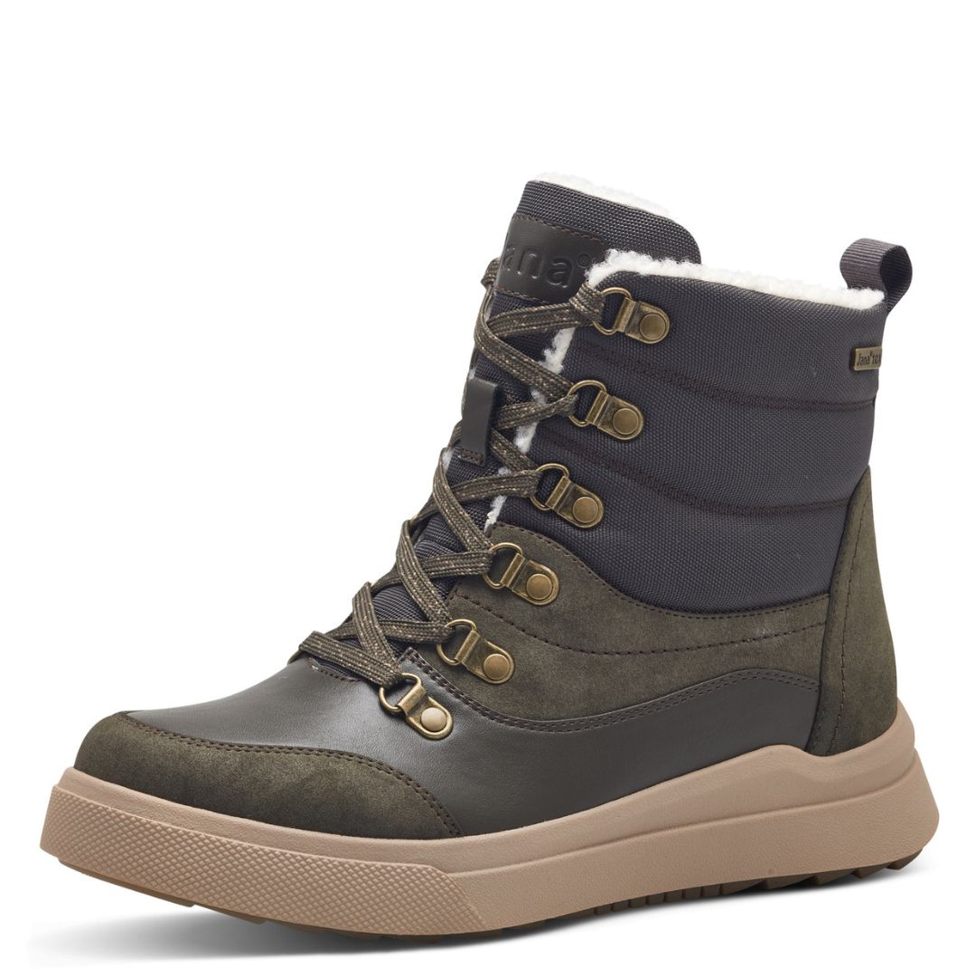 3 Дамски боти JANA TEX VEGAN- ширина H-КАКИ - Image 1