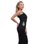 Стилна черна рокля Yoncy - Image 3