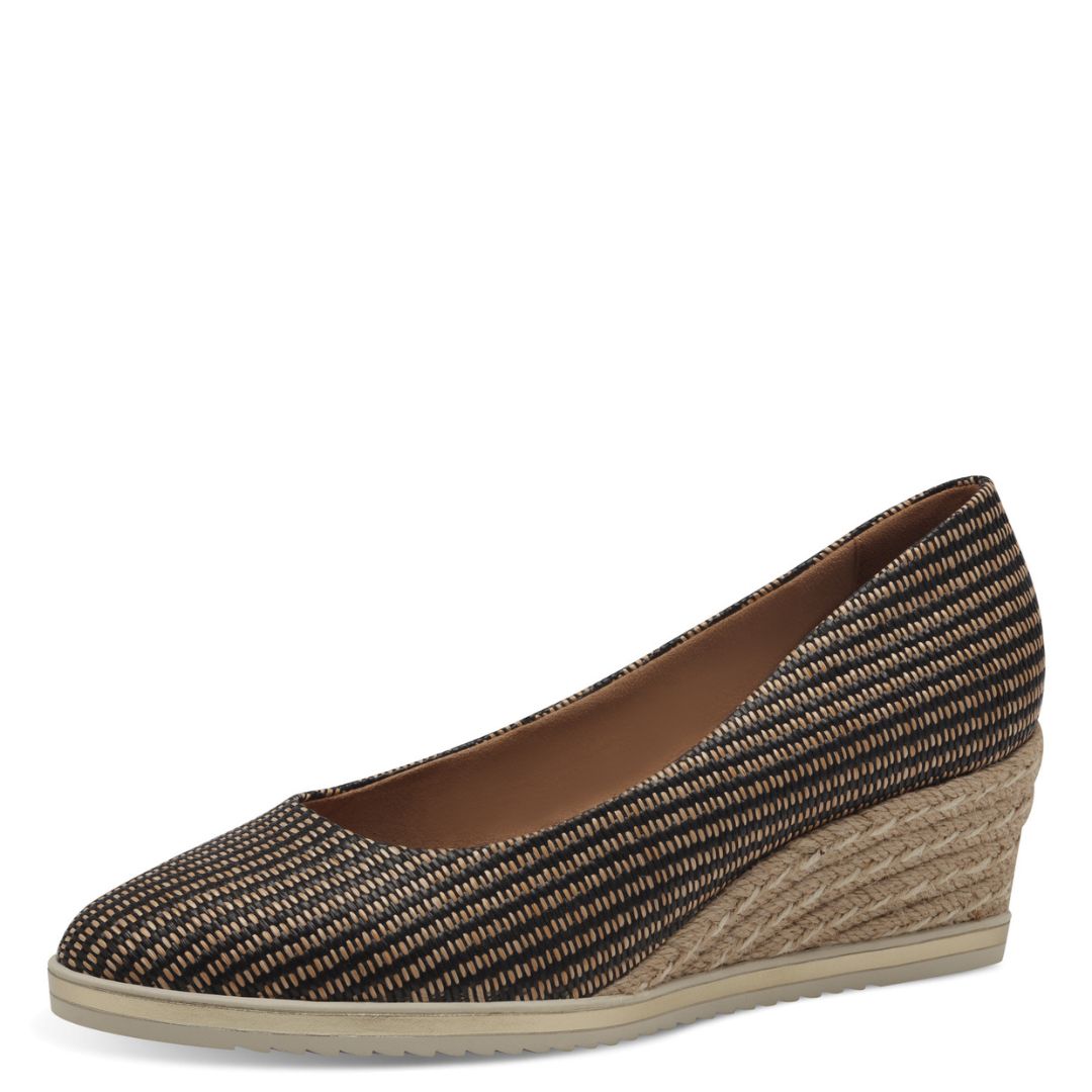 4 Дамски обувки TAMARIS - черни/бежави - Image 1