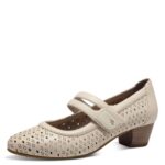 Дамски обувки на ток JANA VEGAN - ширина H бежави