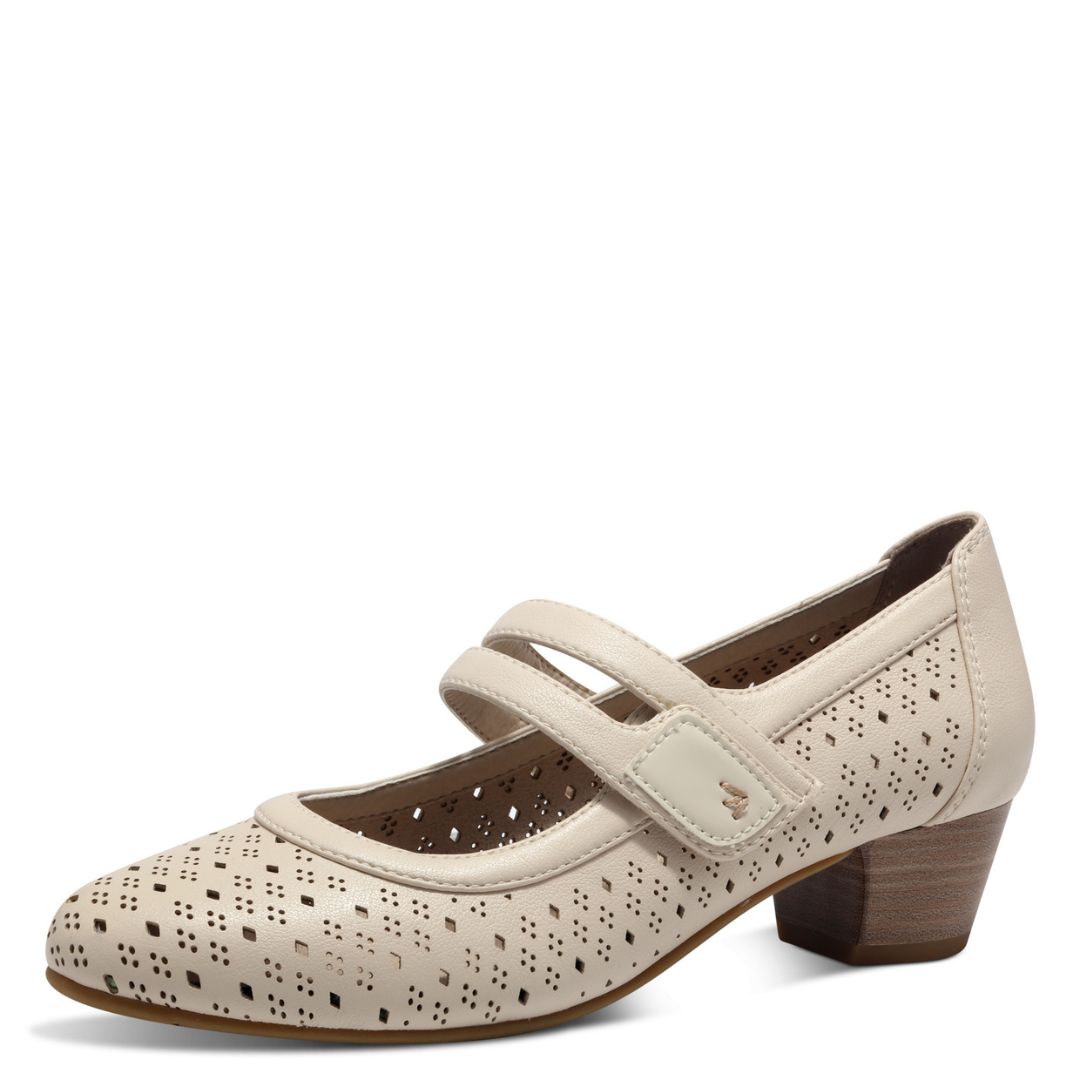 6 Дамски обувки на ток JANA VEGAN - ширина H бежави - Image 1