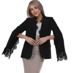 Дамско елегантно сако YONCY- черно