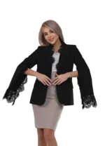 Дамско елегантно сако YONCY- черно