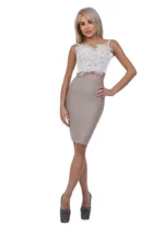 Дамска пола YONCY- бежова - Image 2