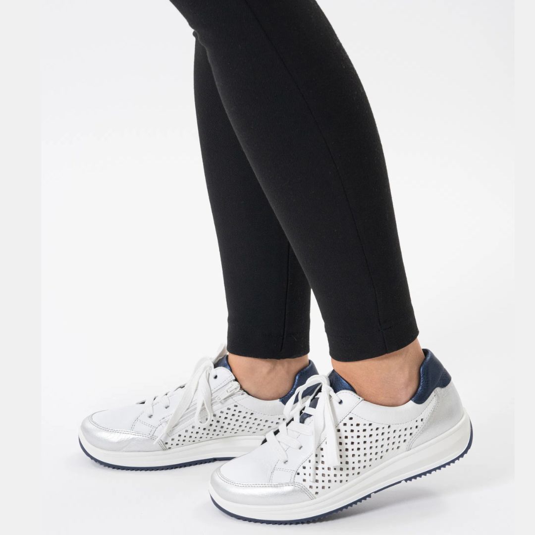 1 Дамски спортни обувки Ara естествена кожа бели/сини - Image 1