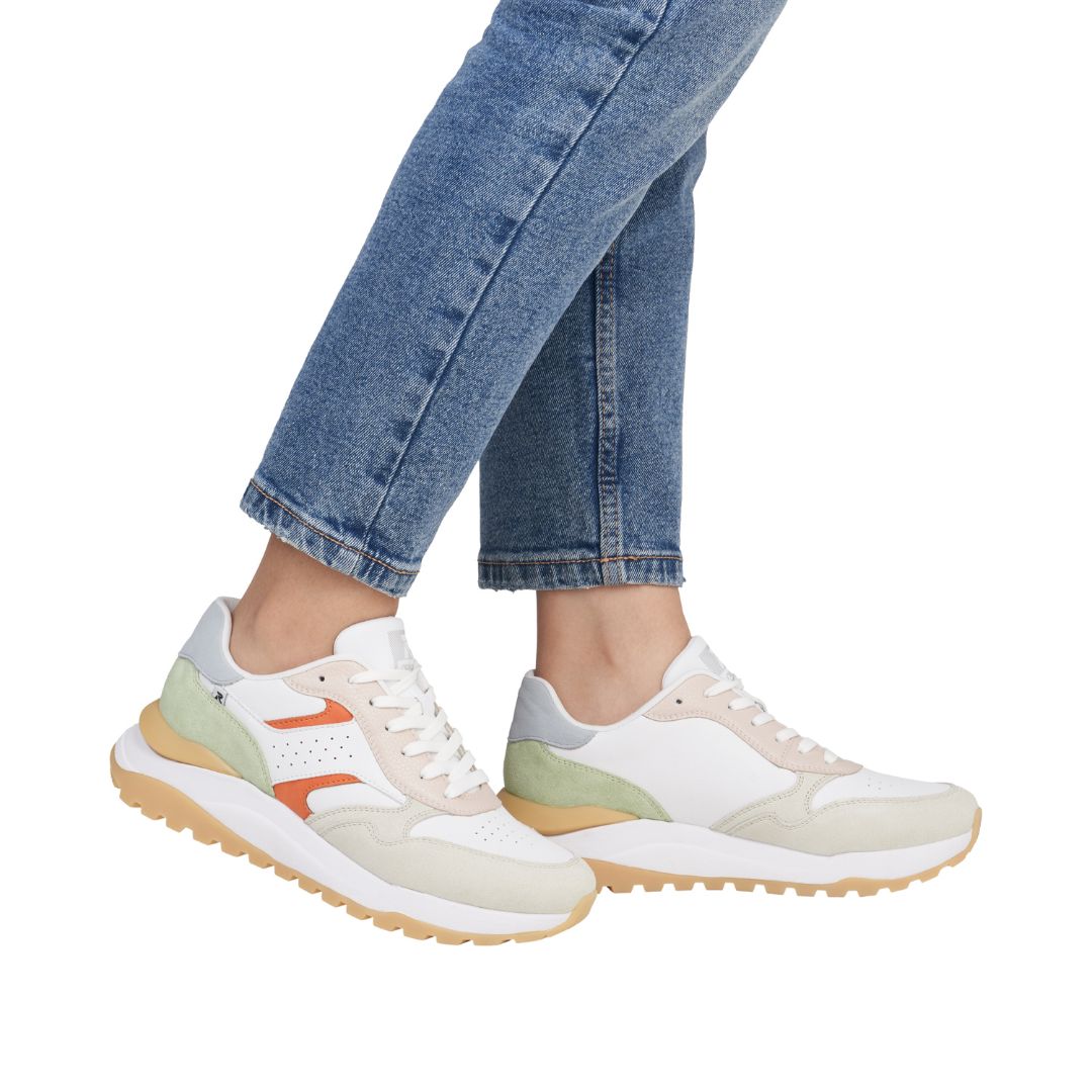 2 Дамски маратонки Rieker R-EVOLUTION W2500-81 бели/цветни - Image 1