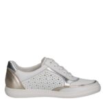 Дамски спортни обувки Caprice естествена кожа бели/сребристи - Image 6