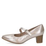 Дамски обувки на среден ток Caprice естествена кожа бежови/златисти - Image 3