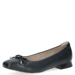 Дамски равни обувки балерина Caprice естествена кожа сини