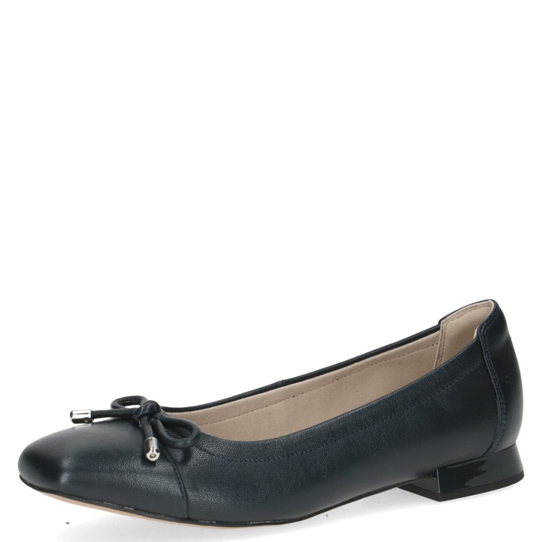 3 Дамски равни обувки балерина Caprice естествена кожа сини - Image 1