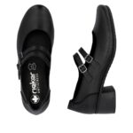 Дамски обувки на среден ток Rieker Antistress 41651-000 ширина F- черни - Image 3