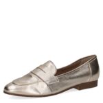 Дамски равни обувки от естествена кожа Caprice златисти