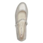 Дамски обувки Tamaris балерина Touch it сребристи - Image 4