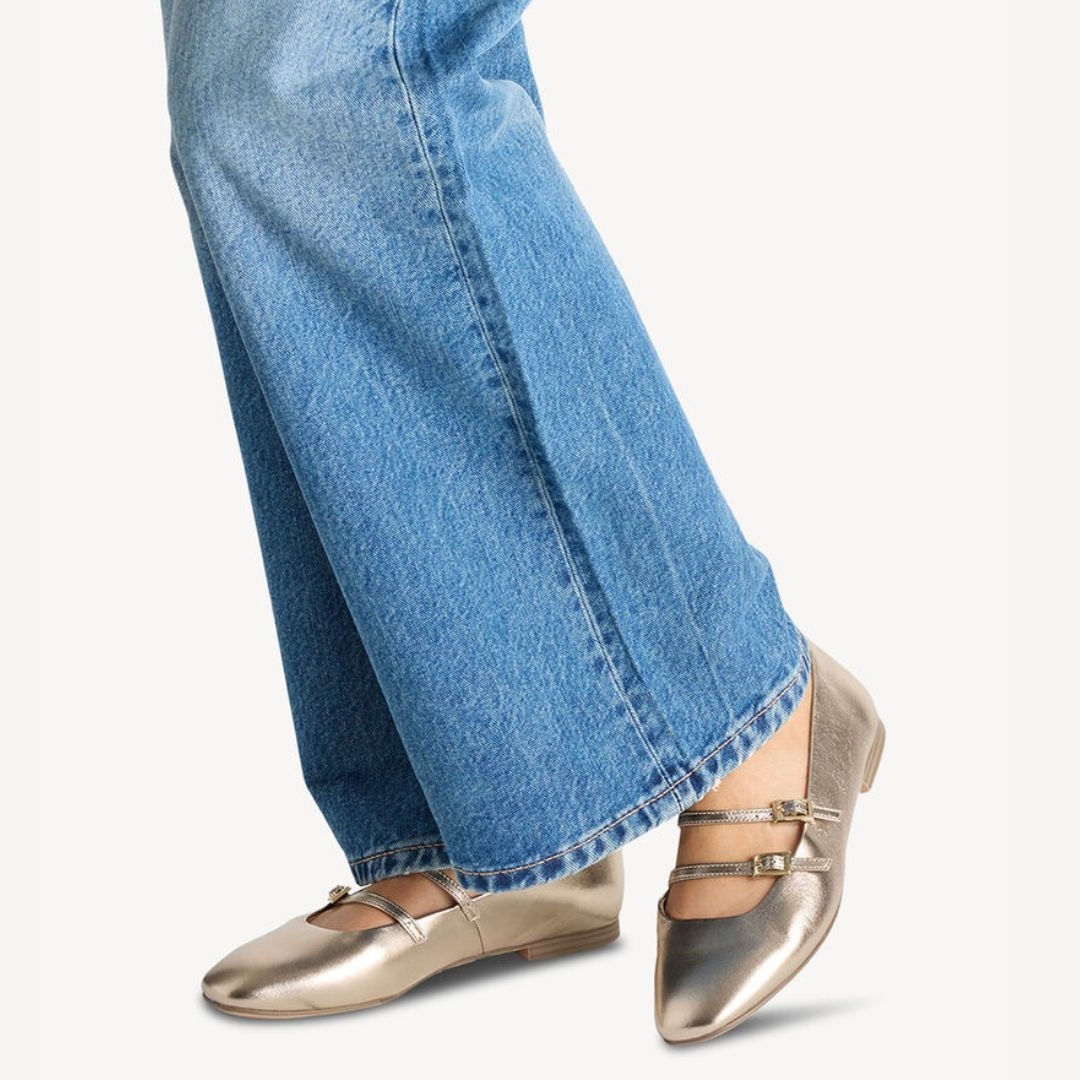 7 Дамски обувки Tamaris балерина Touch it златиста - Image 1