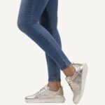 Дамски спортни обувки Caprice естествена кожа златисти