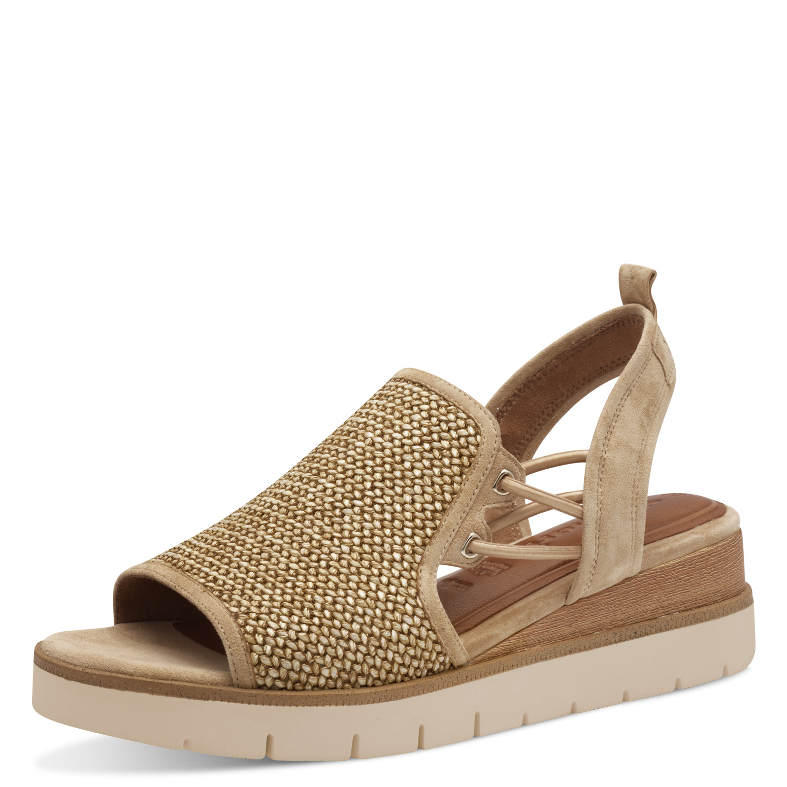 001-28240-44-435-300 Дамски сандали на платформа Tamaris Touch-it бежови - Image 1