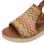 Дамски сандали на платформа Tamaris Touch-it кафяви/цветни - Image 5