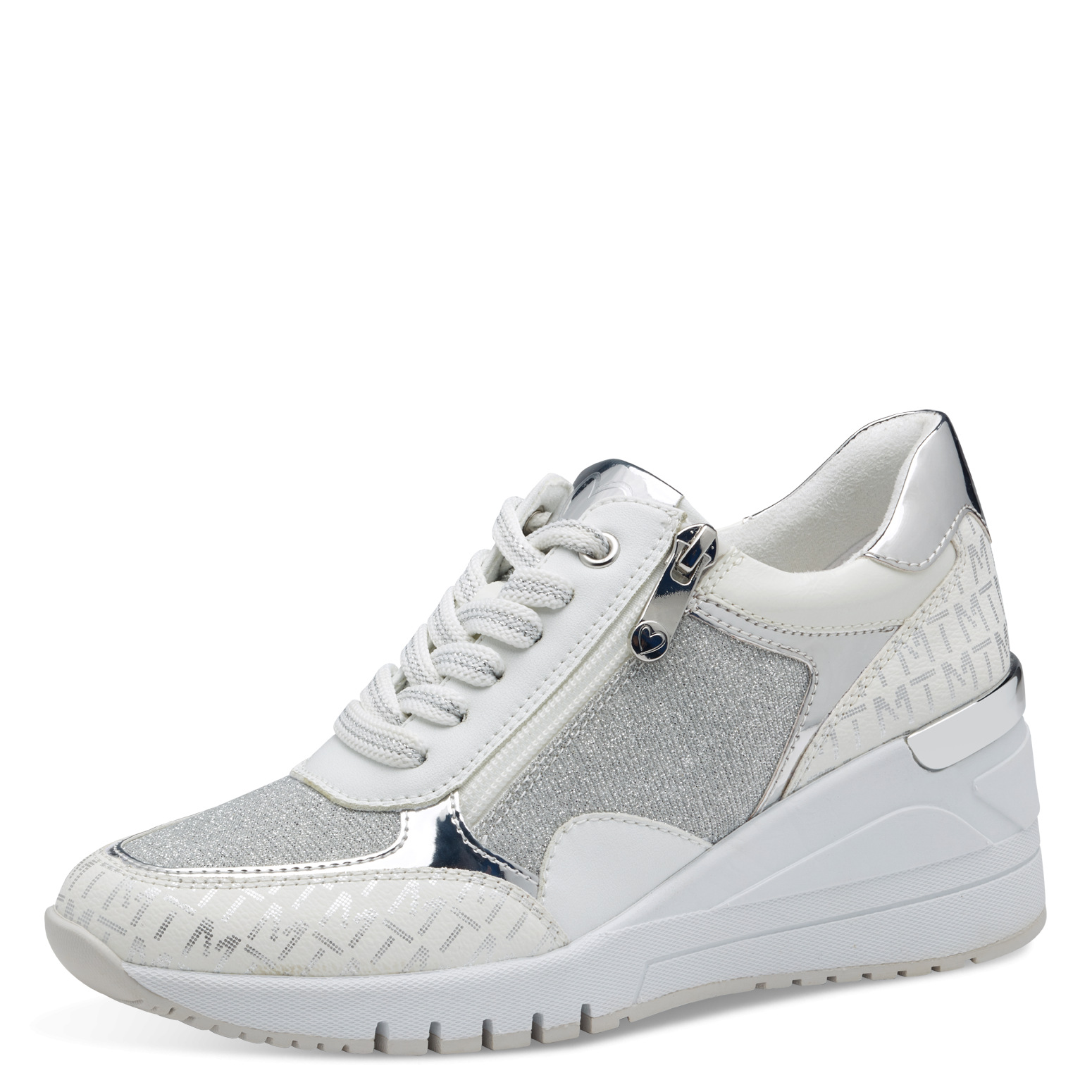 002-23723-41-191-300 Дамски обувки на платформа Marco Tozzi FEEL ME бели/сребристи - Image 1