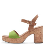 Дамски сандали на ток Marco Tozzi Feel Mе зелени/кафяви - Image 2
