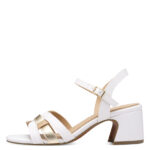 Дамски сандали на ток Marco Tozzi Feel Me бели/златисти - Image 2
