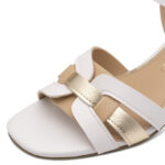 Дамски сандали на ток Marco Tozzi Feel Me бели/златисти - Image 4