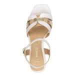 Дамски сандали на ток Marco Tozzi Feel Me бели/златисти - Image 5