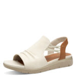 Дамски равни сандали Jana Softline H ширина бежови/кафяви