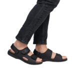 Мъжки сандали естествена кожа Rieker 25558-01 черни