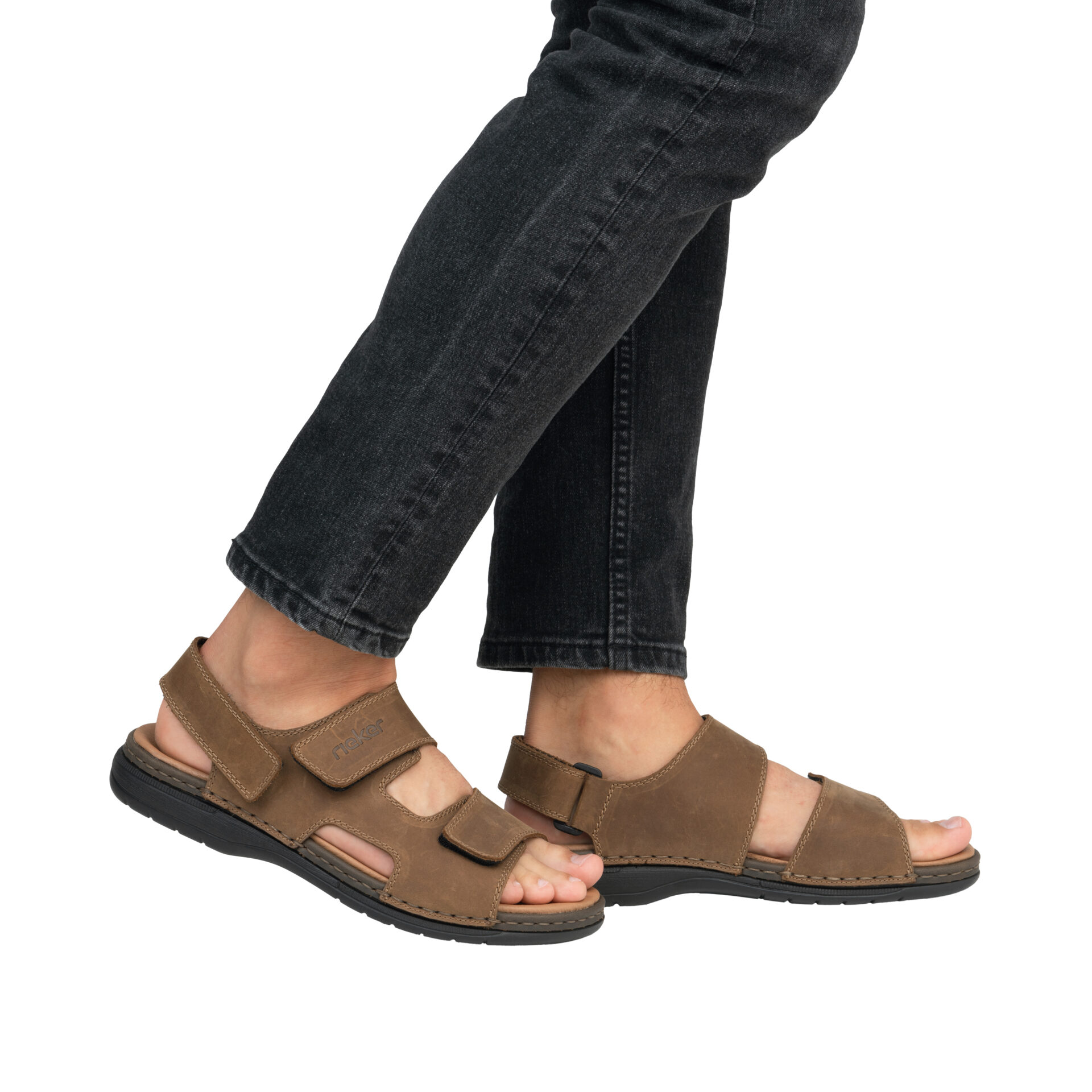 25558-25-125-j0 Мъжки сандали естествена кожа Rieker 25558-25 кафяви - Image 1