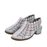 Дамски обувки на среден ток Rieker Antistress 47156-41 сиви/цветни - Image 7