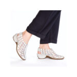 Дамски обувки на среден ток Rieker Antistress 47156-41 сиви/цветни - Image 4