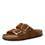 Дамски велурени чехли Tamaris кафяви - Image 2