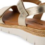 Дамски кожени сандали Tamaris Touch-it златисти - Image 4