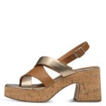 Дамски сандали на ток Tamaris Touch-it кафяви/златисти - Image 2