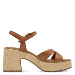 Дамски сандали на ток Tamaris Touch-it кафяви - Image 3