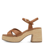 Дамски сандали на ток Tamaris Touch-it кафяви - Image 2