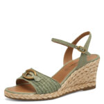 Дамски сандали на платформа Tamaris Antislide зелени