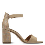 Дамски елегантни сандали на ток Tamaris Touch It бежови/цветни - Image 3