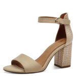 Дамски елегантни сандали на ток Tamaris Touch It бежови/цветни