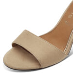 Дамски елегантни сандали на ток Tamaris Touch It бежови/цветни - Image 4