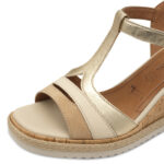 Дамски сандали на платформа Tamaris Touch-it бежови/златисти - Image 4