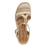 Дамски сандали на платформа Tamaris Touch-it бежови/златисти - Image 5