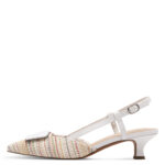 Дамски обувки на ток Marco Tozzi Feel me бели/цветни - Image 2