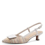 Дамски обувки на ток Marco Tozzi Feel me бели/цветни