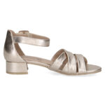 Дамски кожени сандали на ток Caprice златисти - Image 4